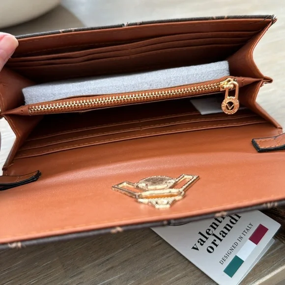 Valentino Orlandi vegan leather wallet crossbody w/guitar strap & turnlock NWT - Picture 3 of 5